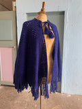 Handmade Navy crochet poncho