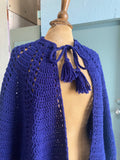 Handmade Navy crochet poncho