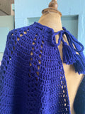 Handmade Navy crochet poncho