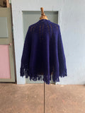 Handmade Navy crochet poncho