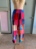 90's tie-dye patchwork hippie pants