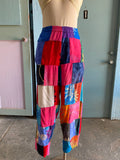 90's tie-dye patchwork hippie pants