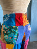 90's tie-dye patchwork hippie pants