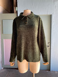 Y2K forest green velour sweater