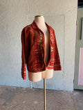 90-Y2K Chicos Burnt orange velour jacket