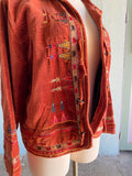 90-Y2K Chicos Burnt orange velour jacket