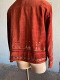 90-Y2K Chicos Burnt orange velour jacket