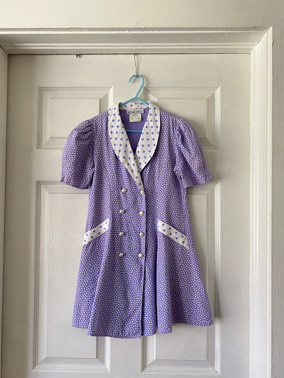 90's Lilac polka dot dress