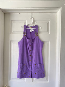 70's Purple overall jumper dress