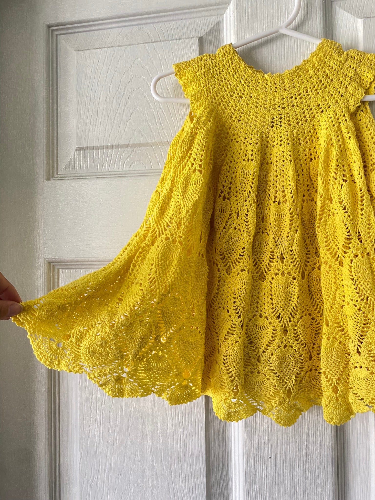Handmade yellow crochet knit dress. Kid size Vida Antigua Collective Handmade yellow crochet knit dress. Kid size Vida Antigua Collective