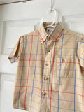 70-80's Lee tan button down with rainbow plaid