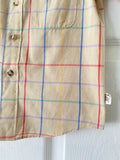 70-80's Lee tan button down with rainbow plaid