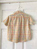 70-80's Lee tan button down with rainbow plaid