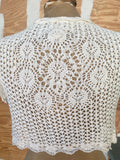 Y2K White crochet laced bolero