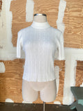 90's white ribbed mock neck top