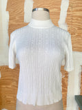 90's white ribbed mock neck top