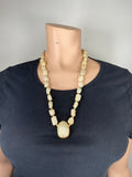 Natural carved stone beaded necklace