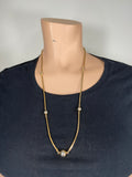 Classic vintage Avon gold tone metal chain  necklace with single small golden tone balls