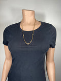 Classic vintage Avon gold tone metal chain  necklace with single small golden tone balls