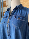 90's-Y2K Zipper denim plus size dress