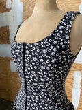 Y2K Betsey Johnson black and white floral dress