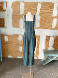 90's Dark green striped overall jumper