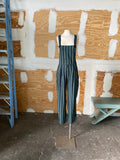 90's Dark green striped overall jumper