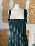 90's Dark green striped overall jumper