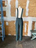 90's Dark green striped overall jumper