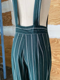 90's Dark green striped overall jumper