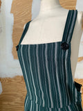 90's Dark green striped overall jumper