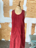 90's Rust corduroy jumper maxi dress