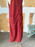 90's Rust corduroy jumper maxi dress