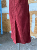 90's Rust corduroy jumper maxi dress