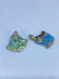 Mexican abalone fan pierced earrings