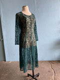 90’s Forest Green all laced long sleeve dress