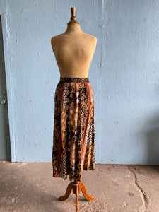 90’s mixed abstract blocked baroque boho skirt