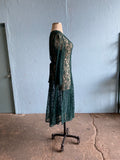 90’s Forest Green all laced long sleeve dress