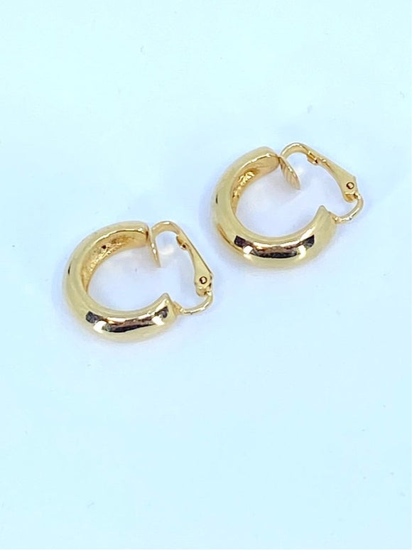 Mini gold hoop clip on earrings