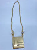 80-90's big square shaped pendant necklace