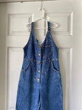 80’s dark acid wash denim overalls