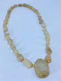 Natural carved stone beaded necklace