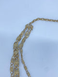 80-90's Heavy gold tone 3 chain layered necklace.