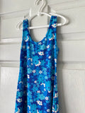 90’s Blue Hawaiian floral dress