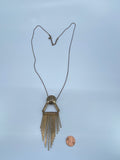 Long Brass metal tassel pendant necklace