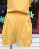 1970's Yellow button up Romper.