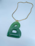 Big B faux jade initial necklace