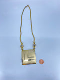 80-90's big square shaped pendant necklace