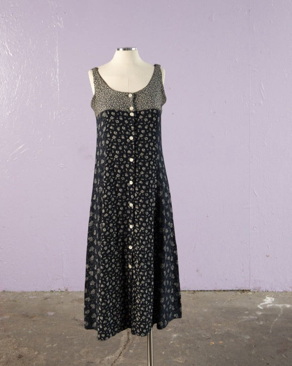 90s button down dress 90's Button Down Floral Dress