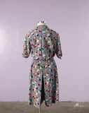 1990's Black and white multi color sea shell plus size romper